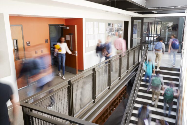 Busy High School Corridor During Recess