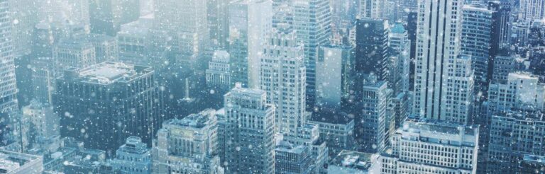 New York Skyline and Snow
